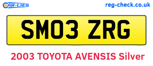 SM03ZRG are the vehicle registration plates.