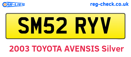 SM52RYV are the vehicle registration plates.