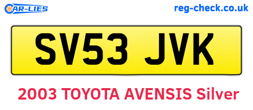 SV53JVK are the vehicle registration plates.