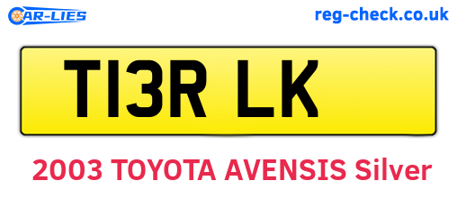 T13RLK are the vehicle registration plates.
