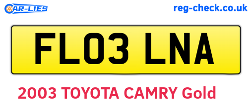 FL03LNA are the vehicle registration plates.