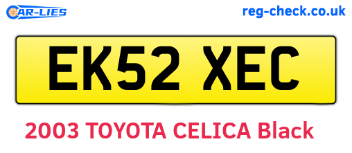 EK52XEC are the vehicle registration plates.
