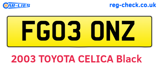 FG03ONZ are the vehicle registration plates.