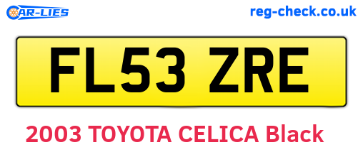 FL53ZRE are the vehicle registration plates.