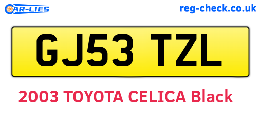 GJ53TZL are the vehicle registration plates.