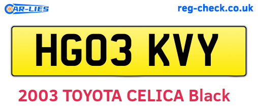 HG03KVY are the vehicle registration plates.