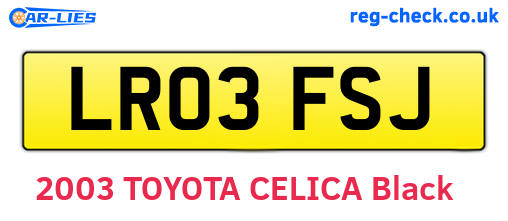 LR03FSJ are the vehicle registration plates.