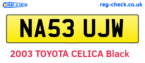 NA53UJW are the vehicle registration plates.
