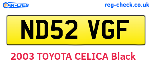 ND52VGF are the vehicle registration plates.