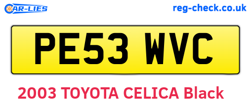 PE53WVC are the vehicle registration plates.