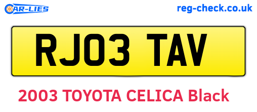 RJ03TAV are the vehicle registration plates.