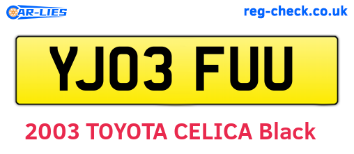 YJ03FUU are the vehicle registration plates.