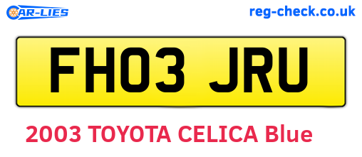 FH03JRU are the vehicle registration plates.