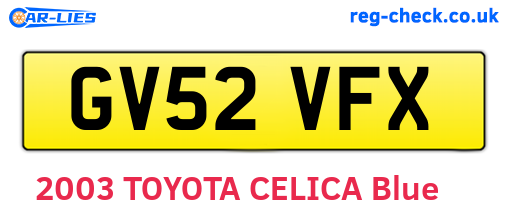 GV52VFX are the vehicle registration plates.