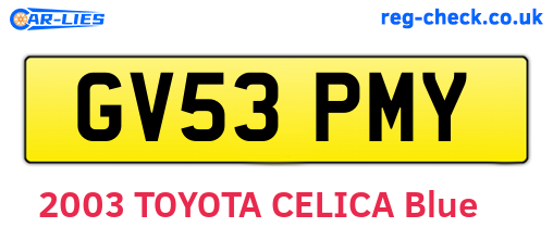 GV53PMY are the vehicle registration plates.