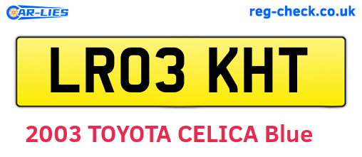 LR03KHT are the vehicle registration plates.