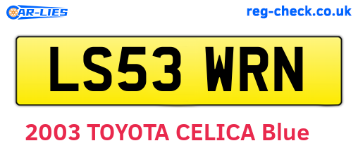 LS53WRN are the vehicle registration plates.