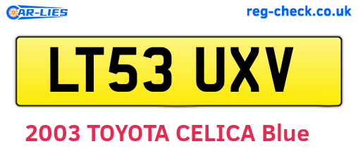 LT53UXV are the vehicle registration plates.