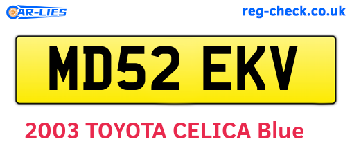 MD52EKV are the vehicle registration plates.