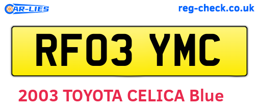 RF03YMC are the vehicle registration plates.