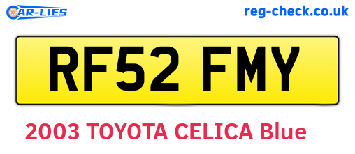 RF52FMY are the vehicle registration plates.