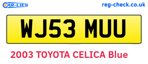WJ53MUU are the vehicle registration plates.