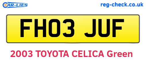FH03JUF are the vehicle registration plates.