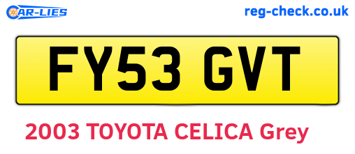 FY53GVT are the vehicle registration plates.