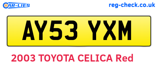 AY53YXM are the vehicle registration plates.