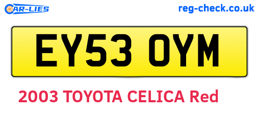 EY53OYM are the vehicle registration plates.