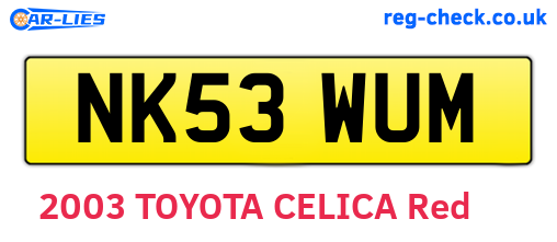 NK53WUM are the vehicle registration plates.