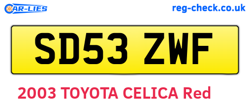 SD53ZWF are the vehicle registration plates.