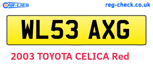 WL53AXG are the vehicle registration plates.