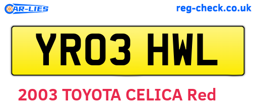YR03HWL are the vehicle registration plates.