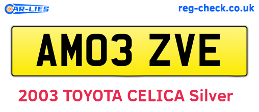 AM03ZVE are the vehicle registration plates.