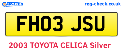 FH03JSU are the vehicle registration plates.