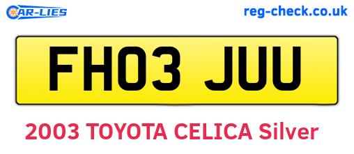 FH03JUU are the vehicle registration plates.