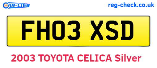 FH03XSD are the vehicle registration plates.