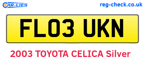FL03UKN are the vehicle registration plates.