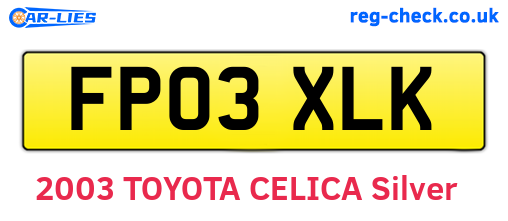 FP03XLK are the vehicle registration plates.