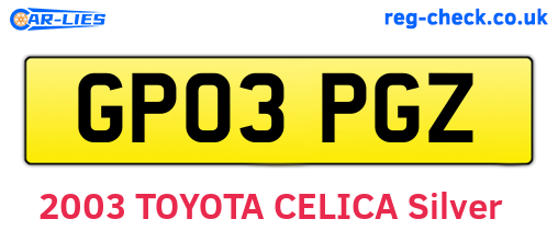 GP03PGZ are the vehicle registration plates.