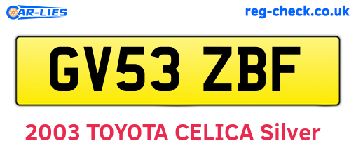 GV53ZBF are the vehicle registration plates.
