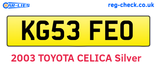 KG53FEO are the vehicle registration plates.