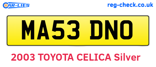 MA53DNO are the vehicle registration plates.