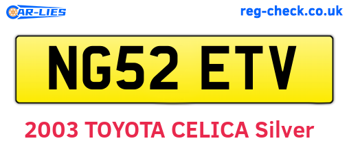 NG52ETV are the vehicle registration plates.