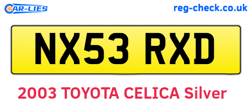 NX53RXD are the vehicle registration plates.