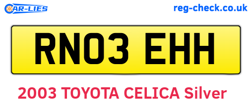 RN03EHH are the vehicle registration plates.