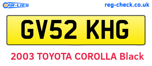 GV52KHG are the vehicle registration plates.