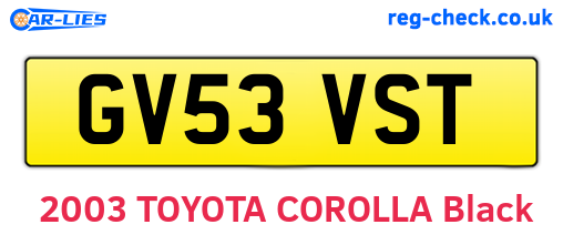 GV53VST are the vehicle registration plates.