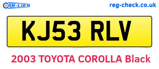 KJ53RLV are the vehicle registration plates.